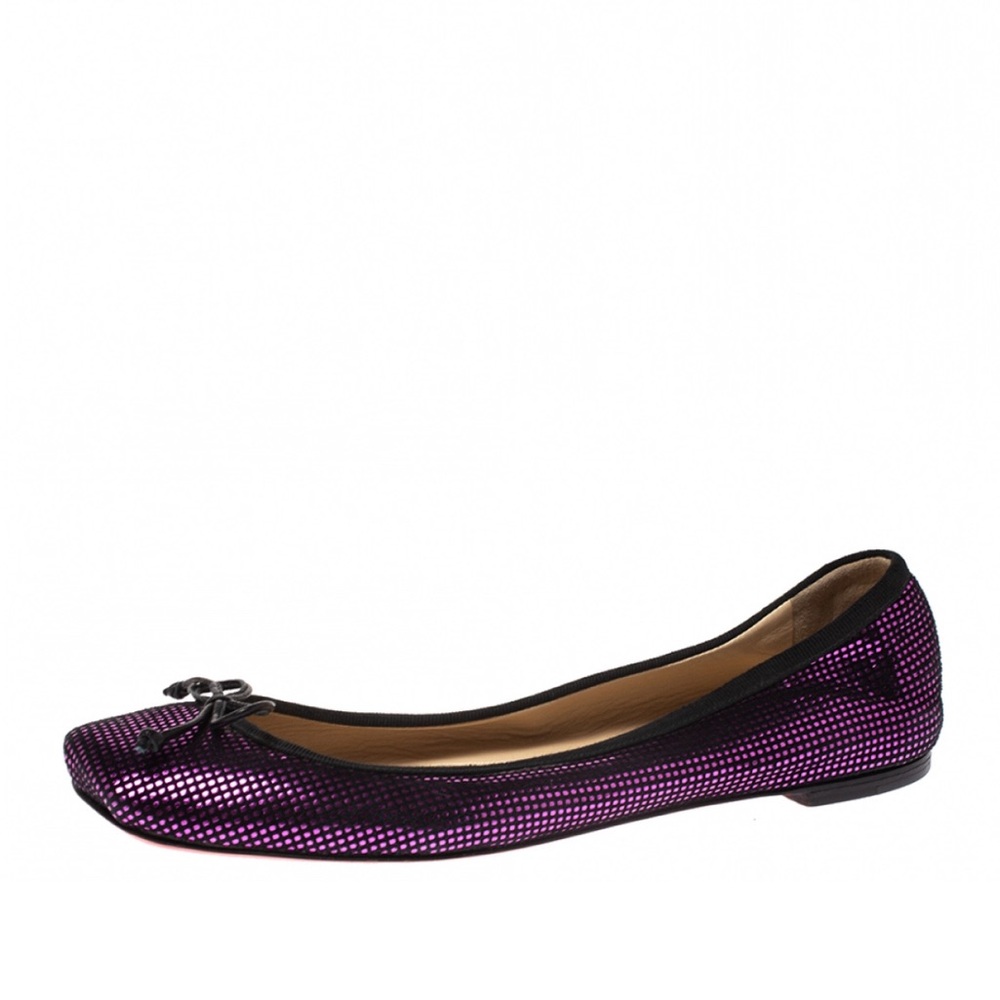 Christian Louboutin Purple Sequined Ballet Flats - Picture 4 of 5